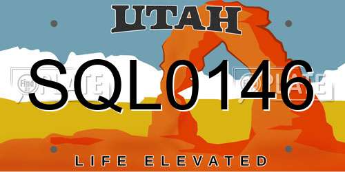 SQL0146 Utah License Plate