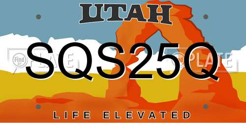 SQS25Q Utah License Plate