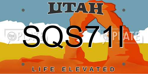 SQS71I Utah License Plate