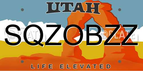 SQZOBZZ Utah License Plate