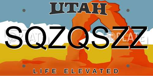 SQZQSZZ Utah License Plate