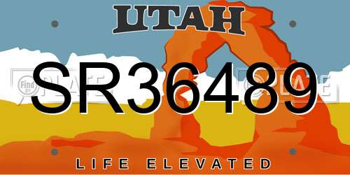 SR36489 Utah License Plate