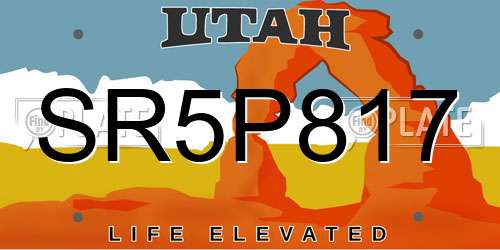 SR5P817 Utah License Plate