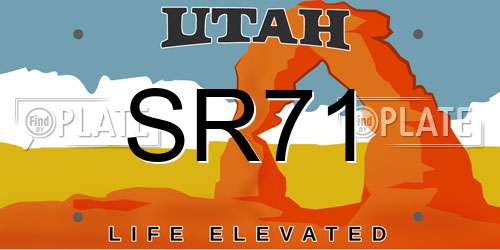 SR71 Utah License Plate