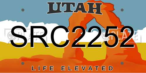 SRC2252 Utah License Plate