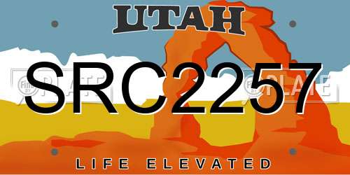 SRC2257 Utah License Plate