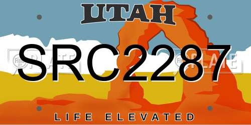 SRC2287 Utah License Plate