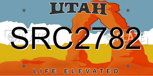 SRC2782 Utah License Plate