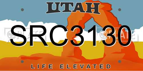 SRC3130 Utah License Plate