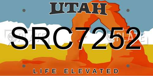 SRC7252 Utah License Plate