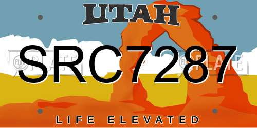 SRC7287 Utah License Plate