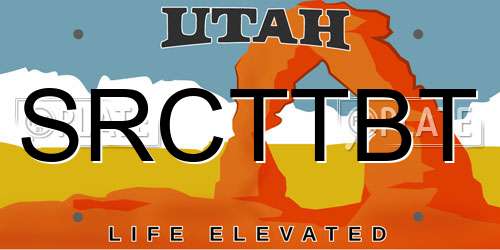 SRCTTBT Utah License Plate