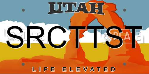 SRCTTST Utah License Plate