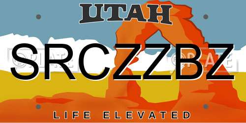 SRCZZBZ Utah License Plate