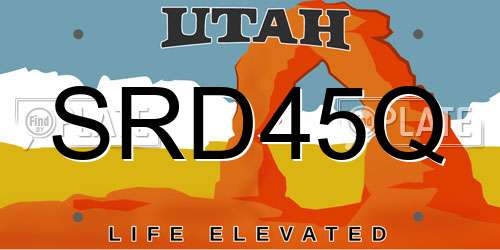 SRD45Q Utah License Plate