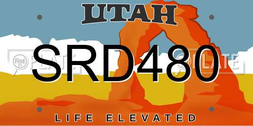 SRD480 Utah License Plate