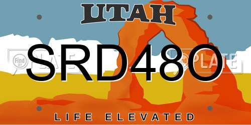 SRD48O Utah License Plate