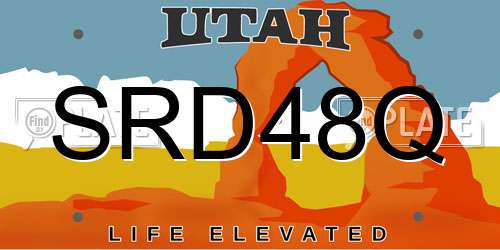 SRD48Q Utah License Plate