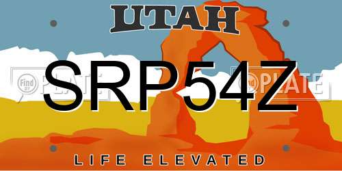 SRP54Z Utah License Plate