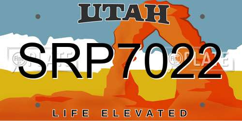 SRP7022 Utah License Plate