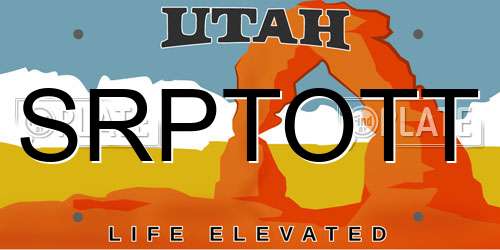 SRPTOTT Utah License Plate