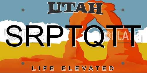 SRPTQTT Utah License Plate