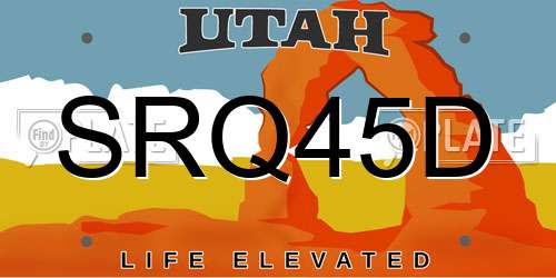 SRQ45D Utah License Plate