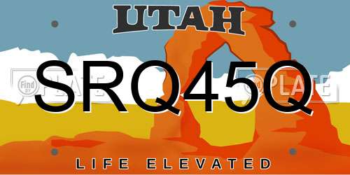 SRQ45Q Utah License Plate