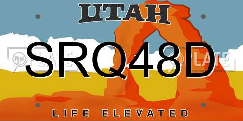 SRQ48D Utah License Plate