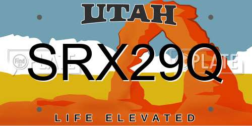 SRX29Q Utah License Plate