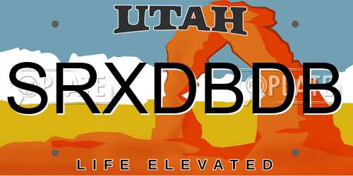 SRXDBDB Utah License Plate
