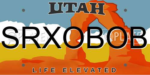 SRXOBOB Utah License Plate