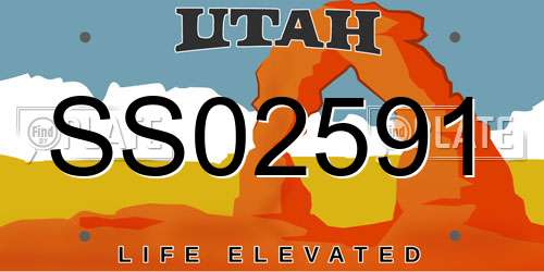 SS02591 Utah License Plate