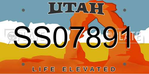 SS07891 Utah License Plate