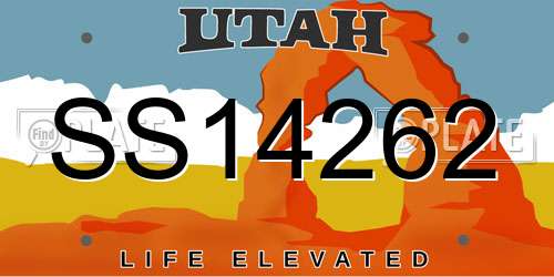 SS14262 Utah License Plate