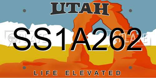 SS1A262 Utah License Plate