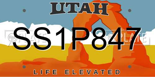 SS1P847 Utah License Plate