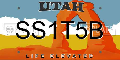 SS1T5B Utah License Plate