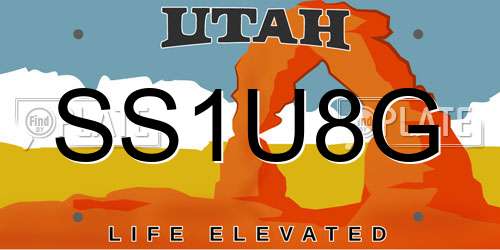 SS1U8G Utah License Plate