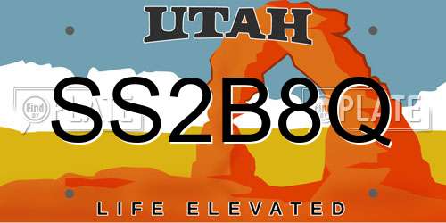 SS2B8Q Utah License Plate