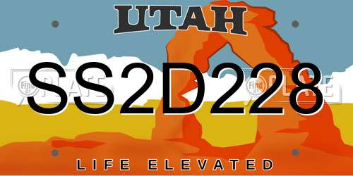 SS2D228 Utah License Plate