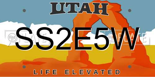 SS2E5W Utah License Plate