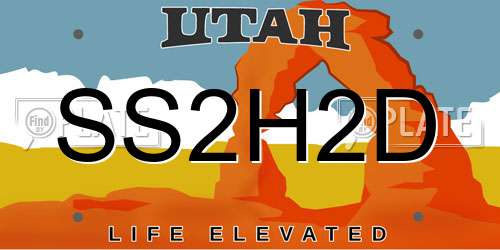 SS2H2D Utah License Plate