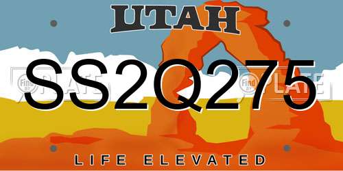 SS2Q275 Utah License Plate