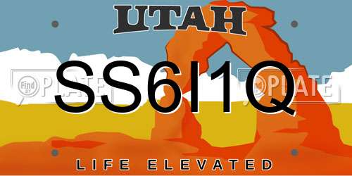 SS6I1Q Utah License Plate