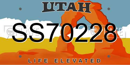 SS70228 Utah License Plate
