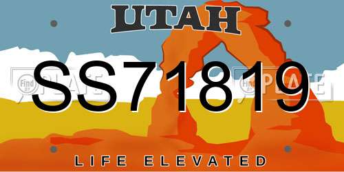 SS71819 Utah License Plate