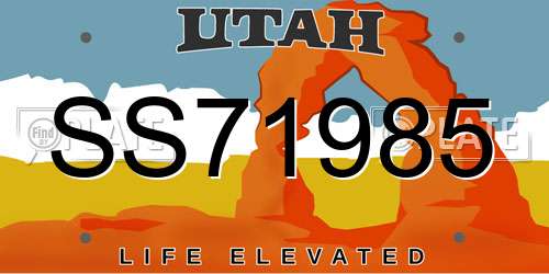SS71985 Utah License Plate