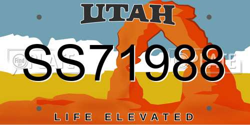 SS71988 Utah License Plate