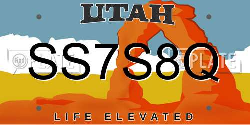 SS7S8Q Utah License Plate